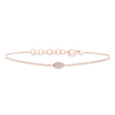 0.04ct 14k Rose Gold Diamond Pave Bracelet